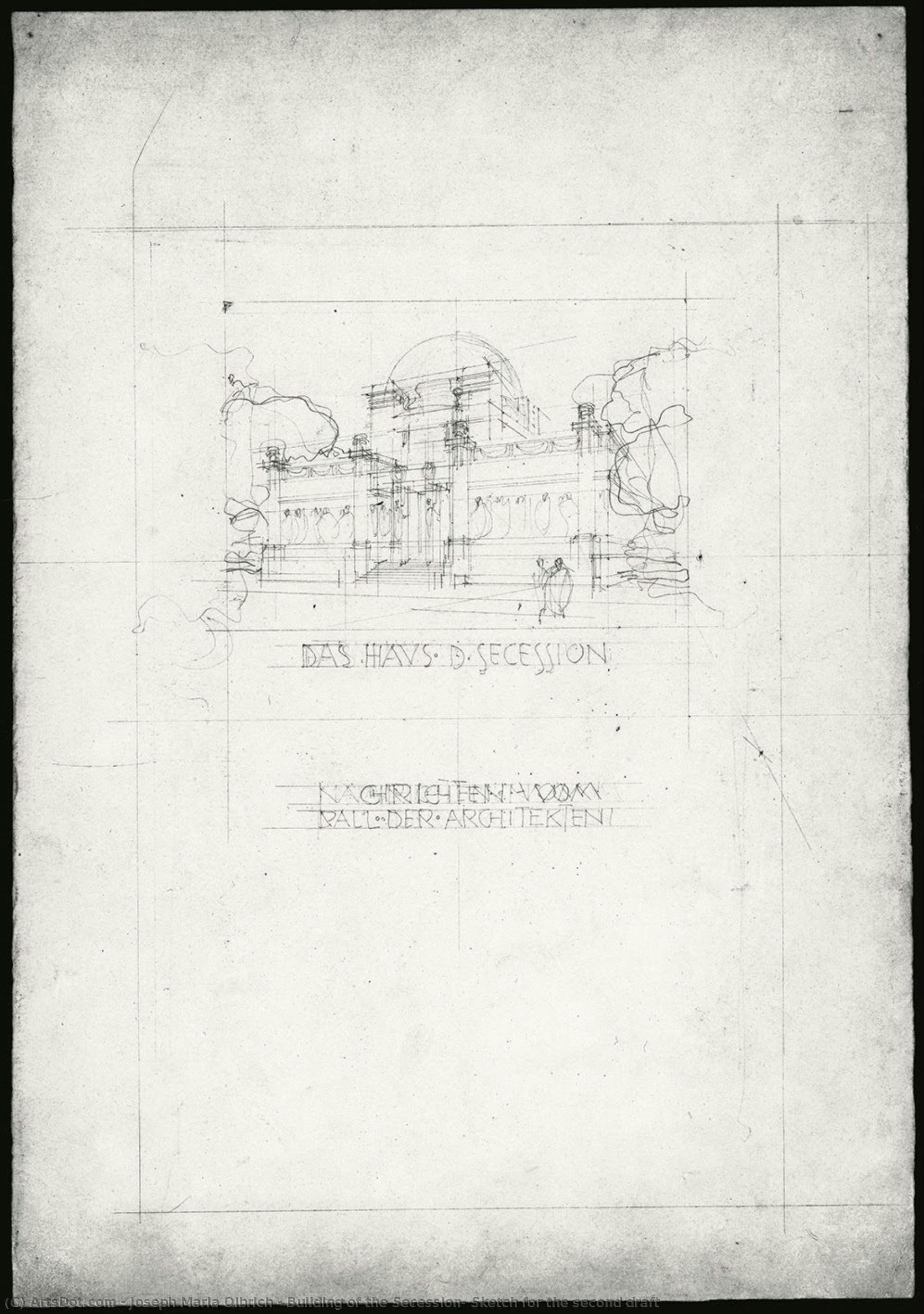 Building Of The Secession, Sketch For The Second Draft — Joseph Maria Olbrich