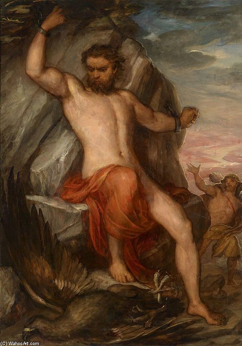 Prometheus An Den Felsen Geschmiedet — Carl Rahl