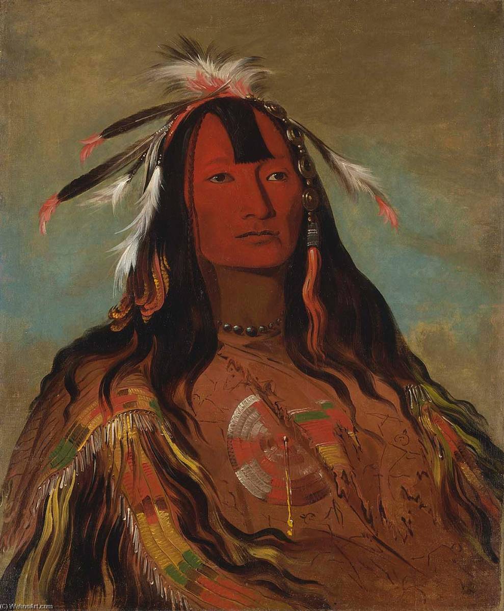 Hee Oh'ks Te Kin, Rabbit's Skin Leggings — George Catlin