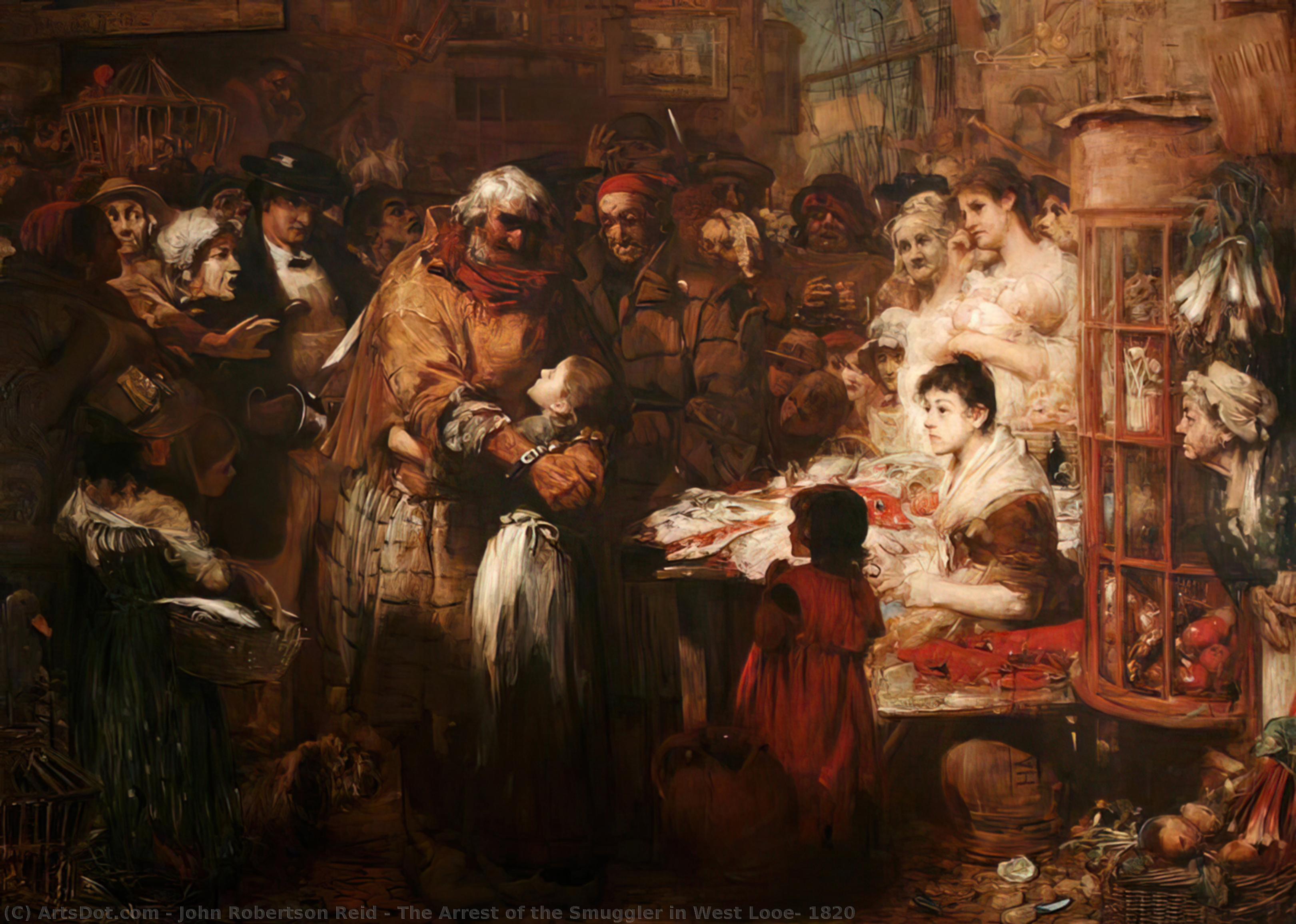 The Arrest Of The Smuggler In West Looe, 1820 — John Robertson Reid