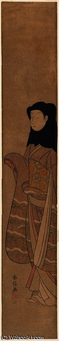 Young Woman In Black Hood — Suzuki Harunobu