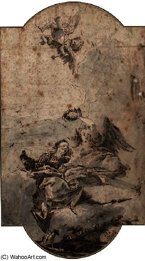 An Allegory Of Fame And Another Figure — Giambattista Tiepolo