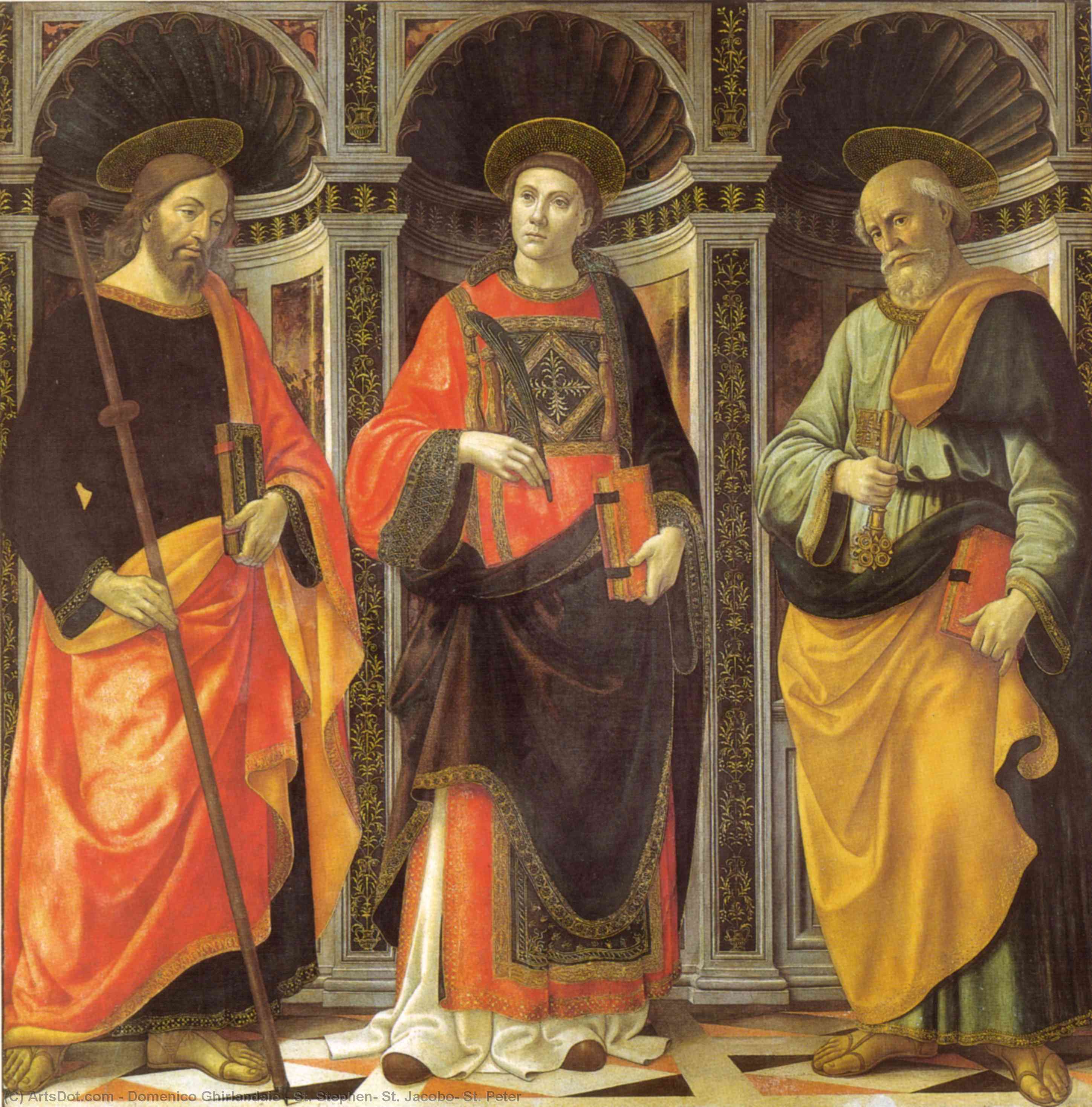 San Esteban, San Jacobo, San Pedro — Domenico Ghirlandaio