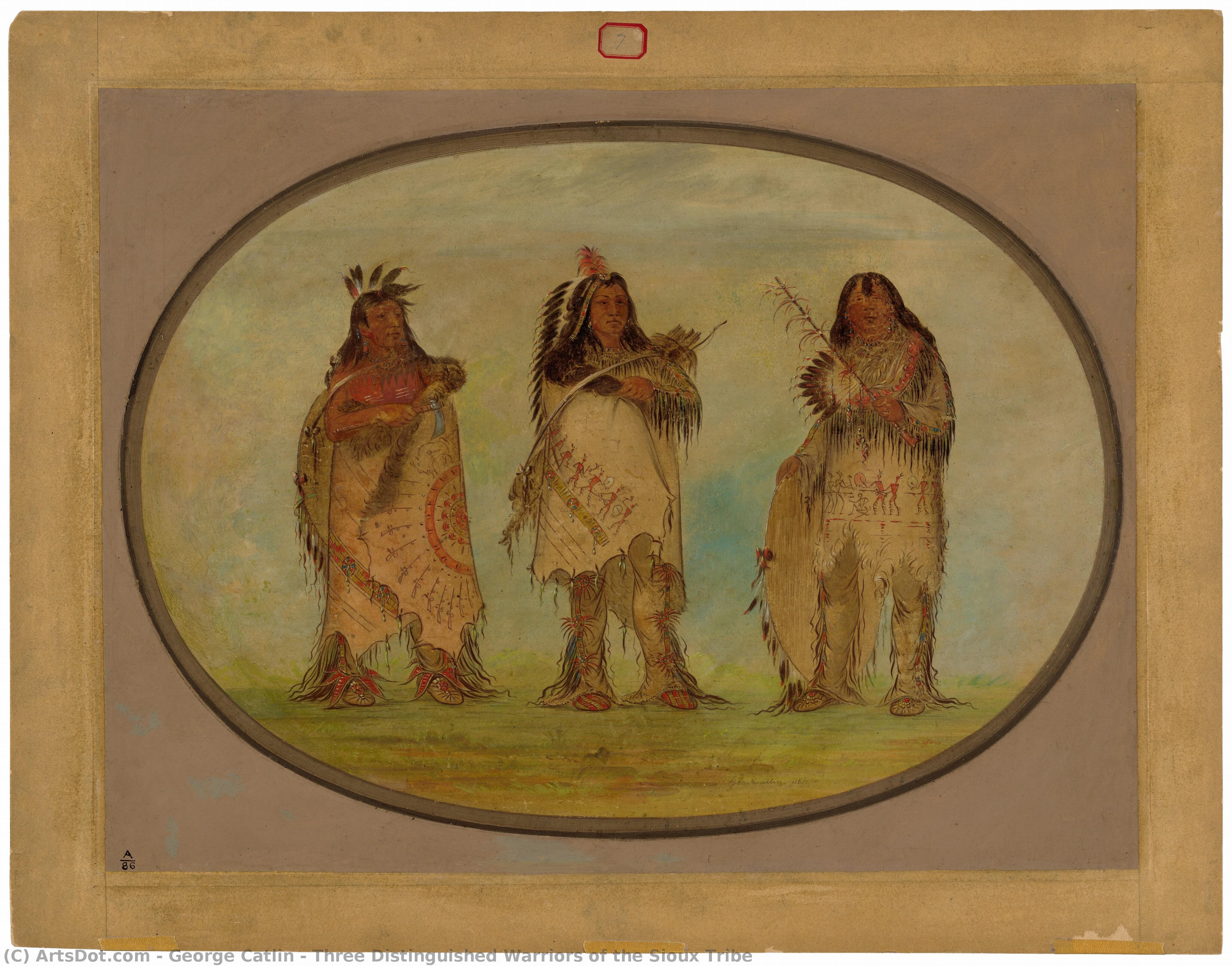 Three Distinguished Warriors Of The Sioux Tribe — George Catlin