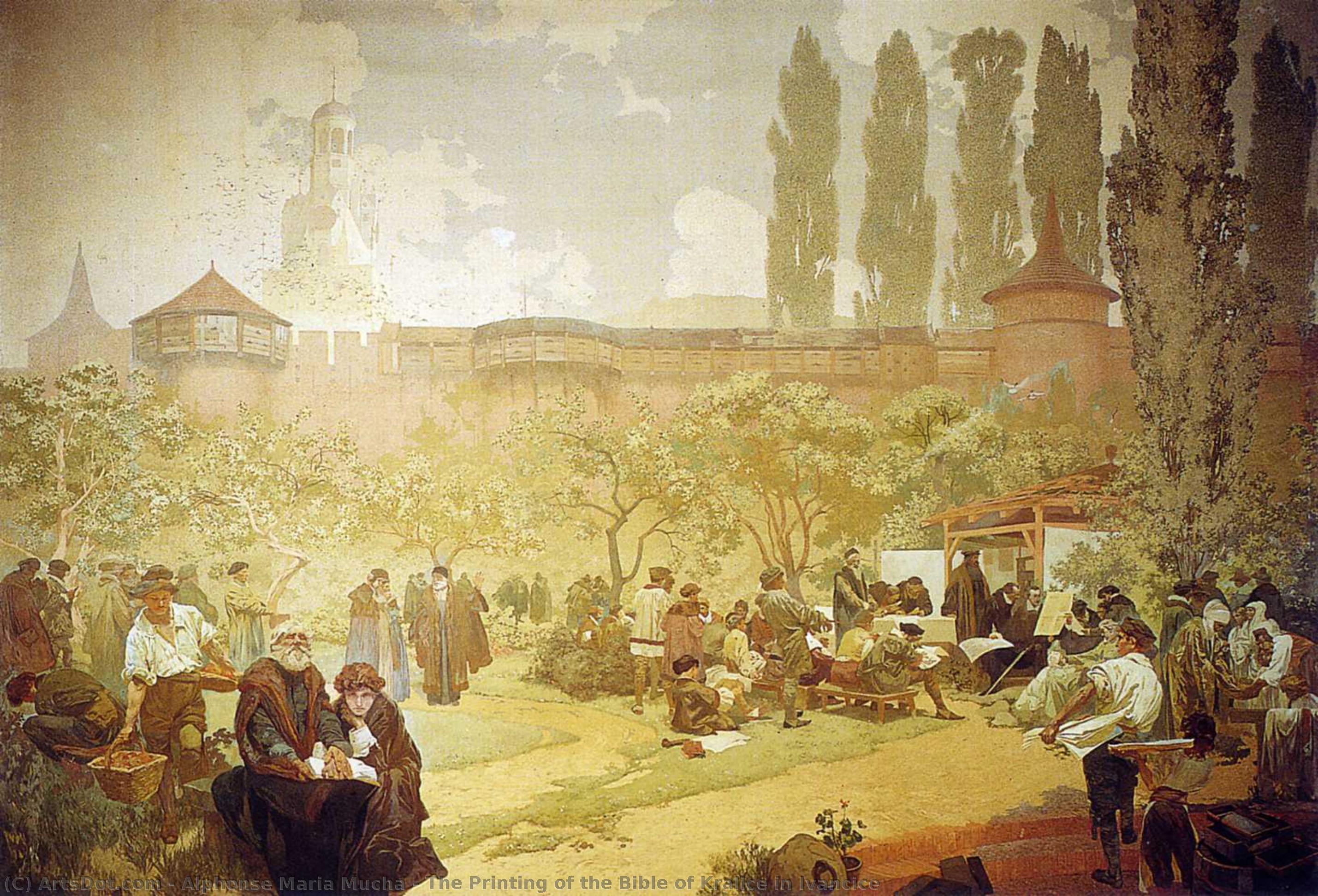 The Printing Of The Bible Of Kralice In Ivancice — Alphonse Mucha