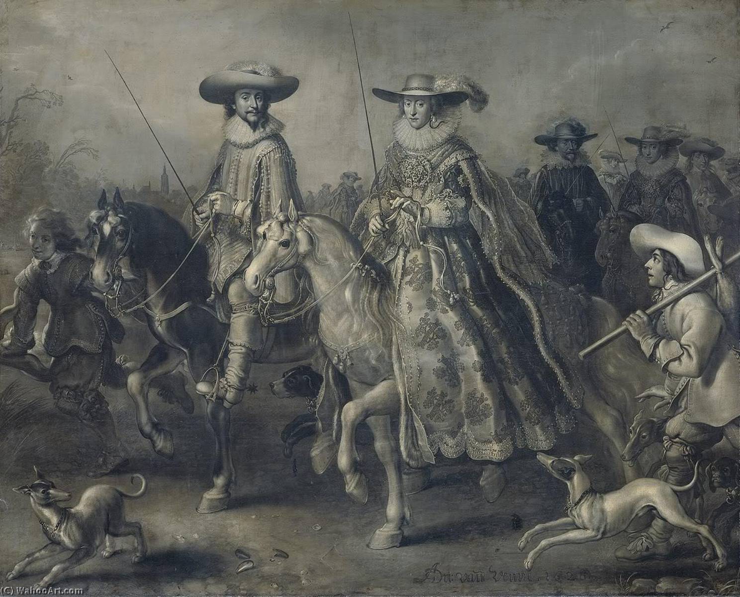 Frederick V, King Of Bohemia, And His Wife Elizabeth Stuart — Adriaen Pietersz. Van De Venne