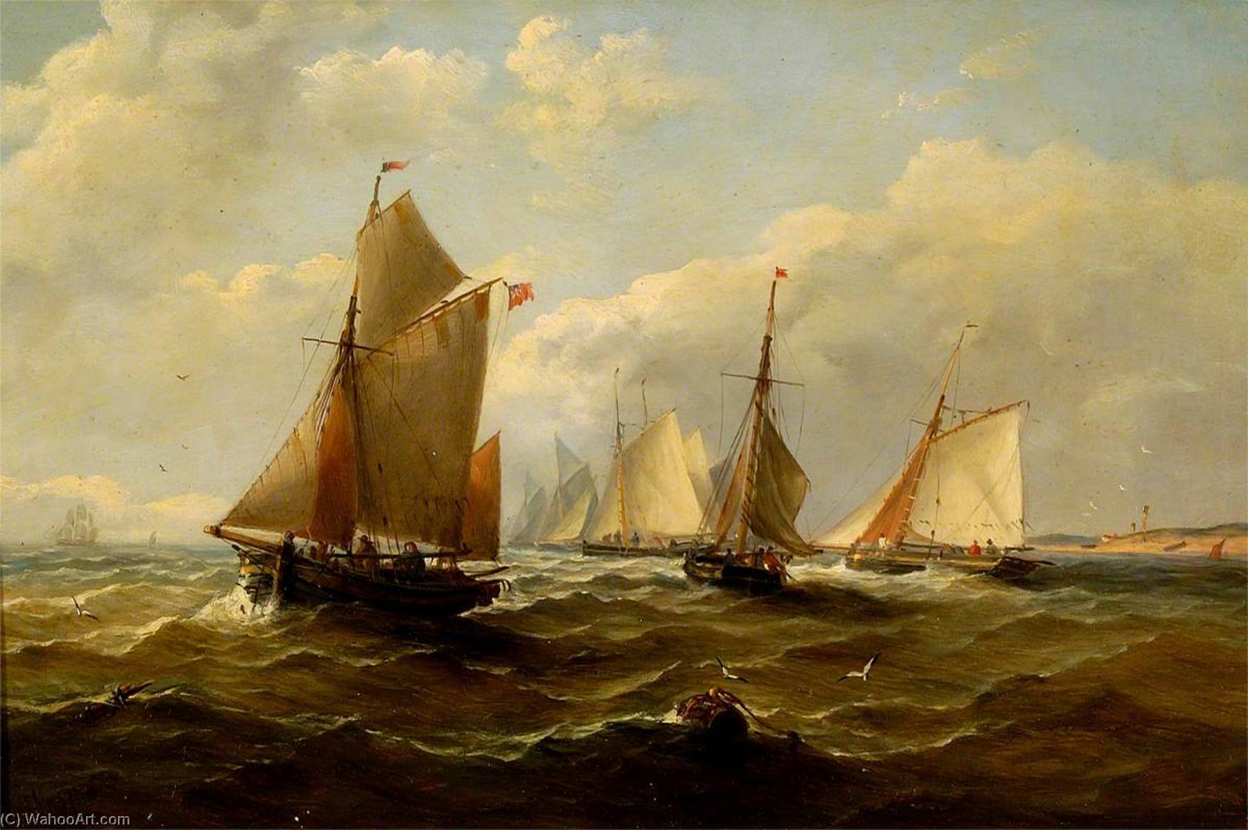 Shipping In A Breeze On A Rolling Sea — John Moore Von Ipswich