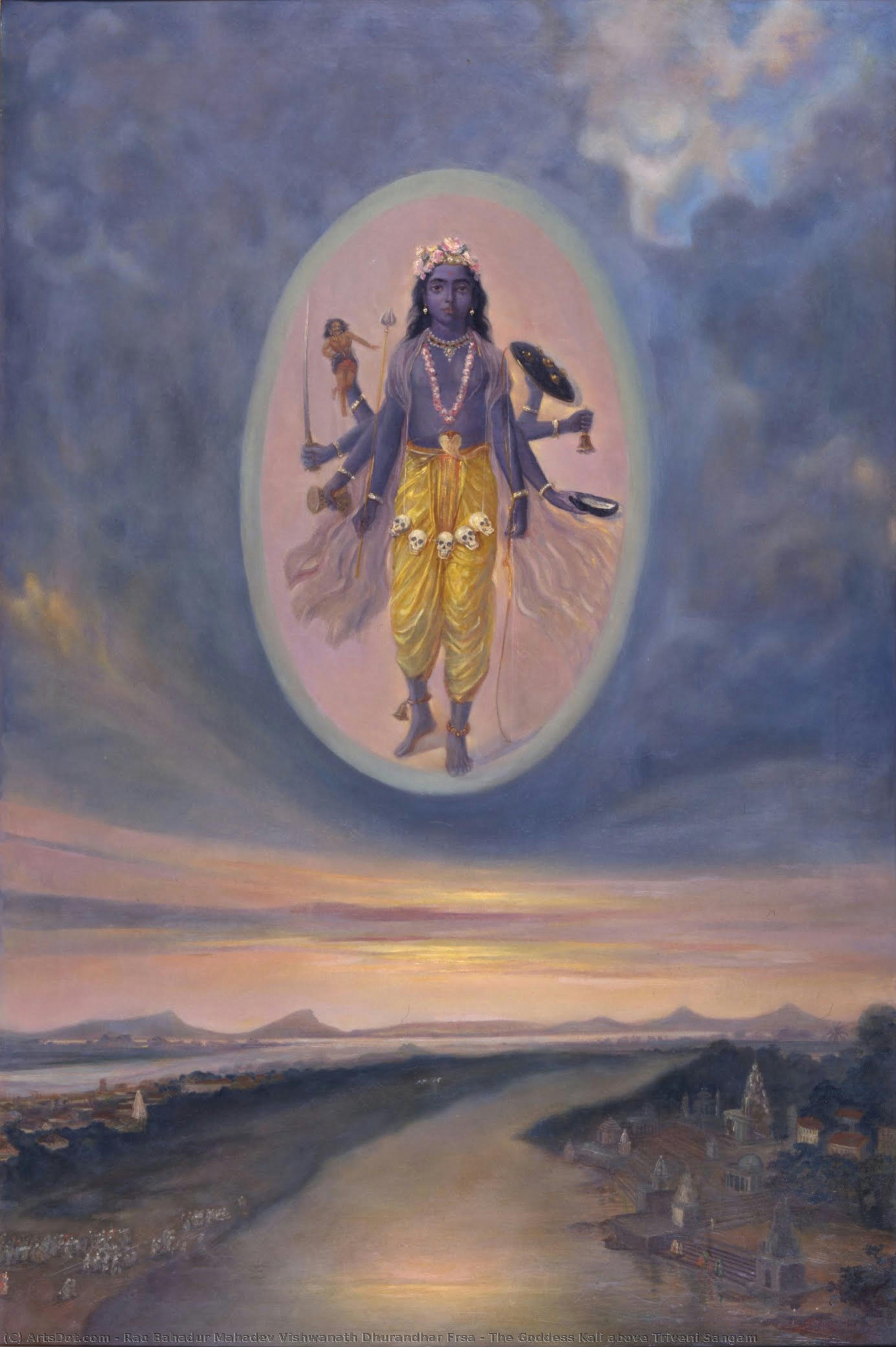 The Goddess Kali Above Triveni Sangam — Rao Bahadur Mahadev Vishwanath Dhurandhar Frsa