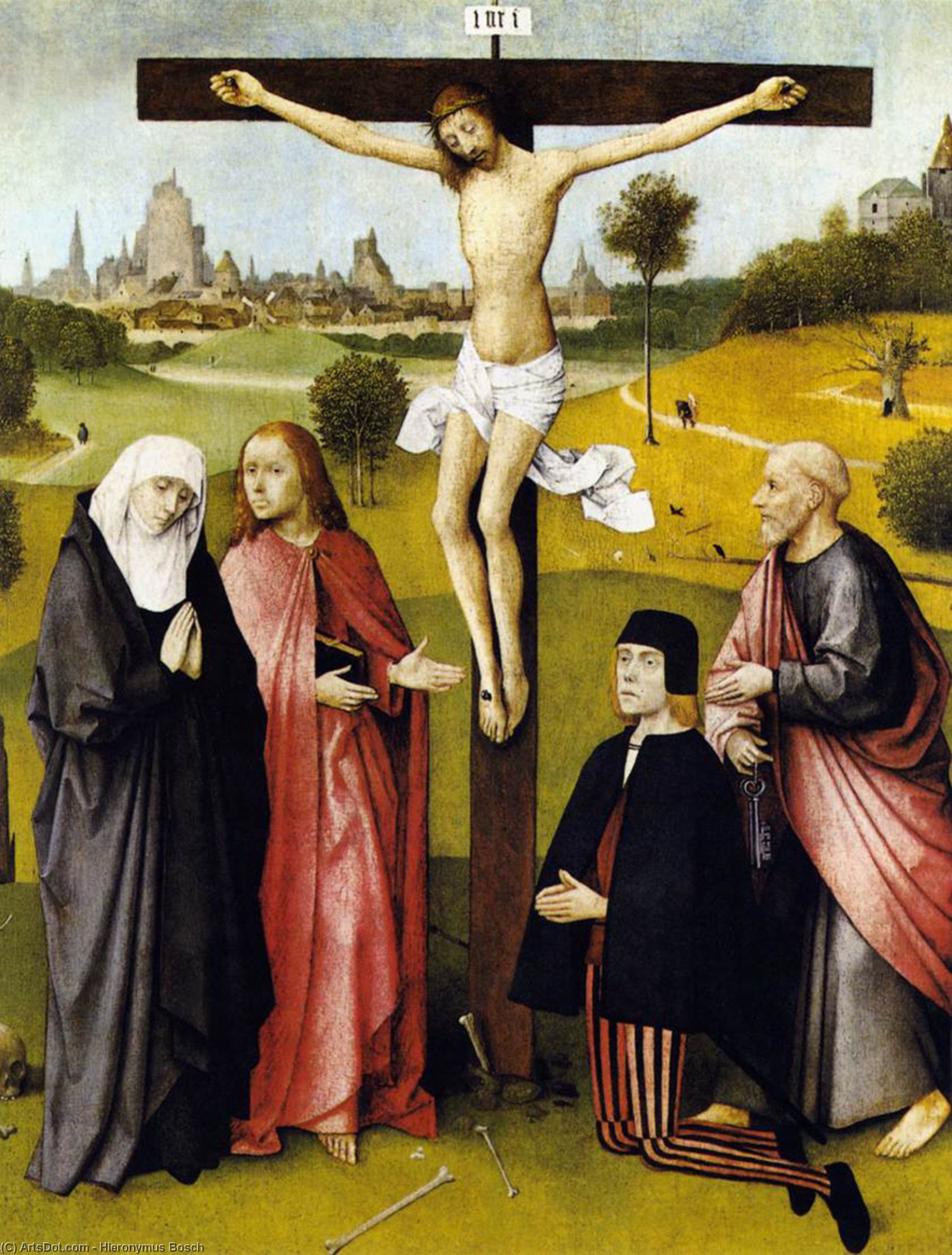 Crucifixion With A Donor — Еронимий Босх