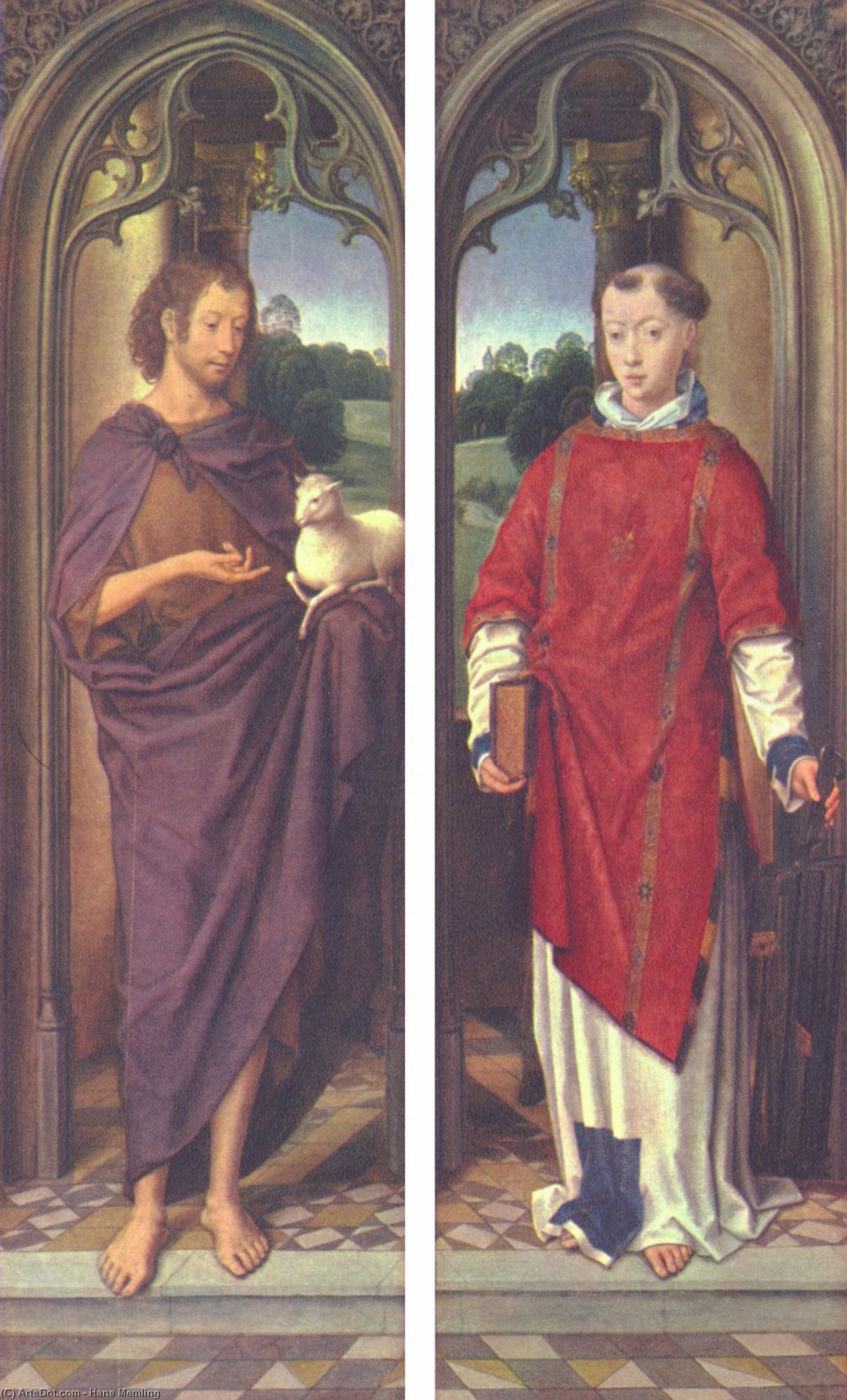John The Baptist And St. Lawrence — Memling, Hans