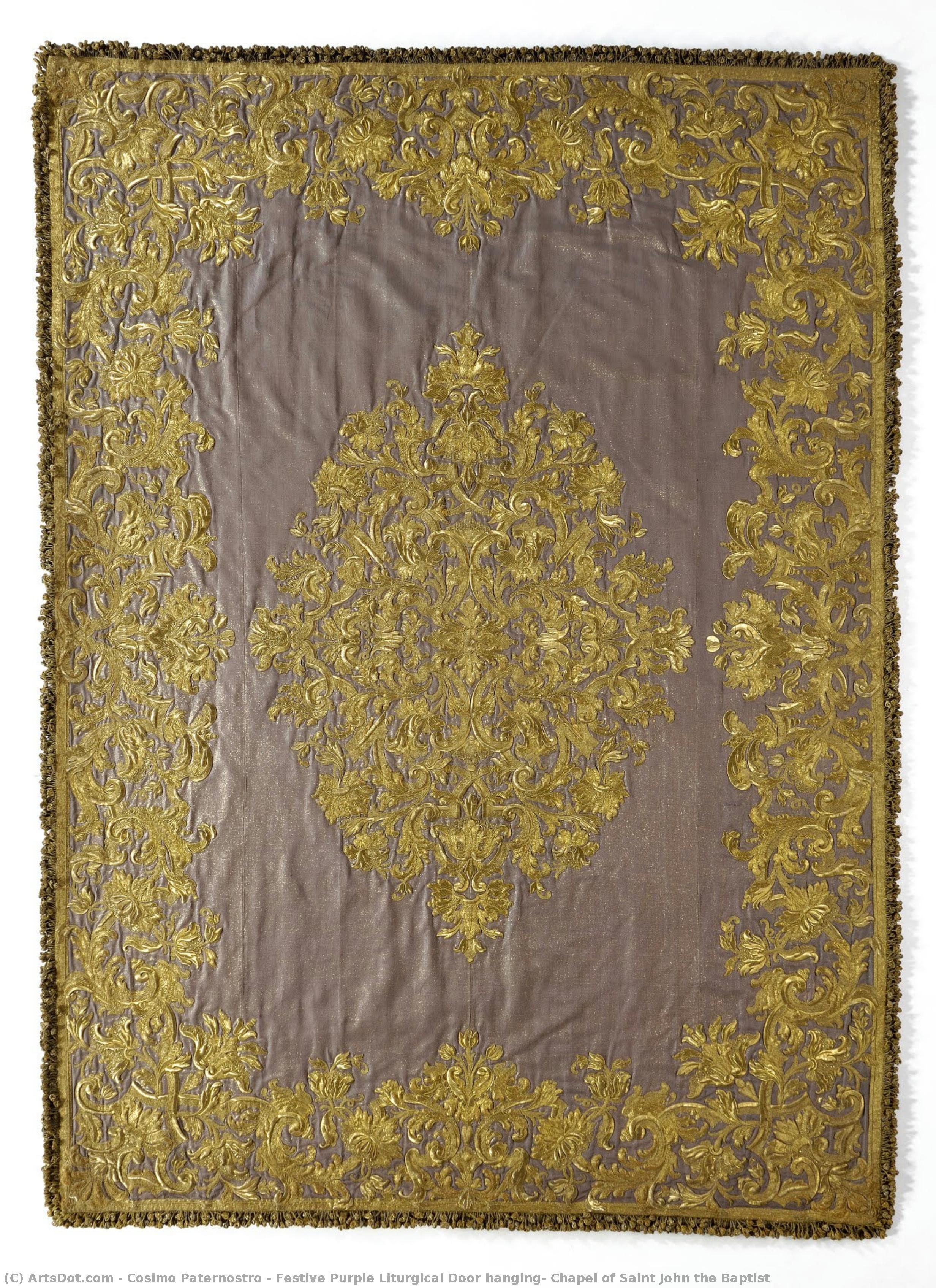 Festive Purple Liturgical Door Hanging, Chapel Of Saint John The Baptist — Cosimo Paternostro