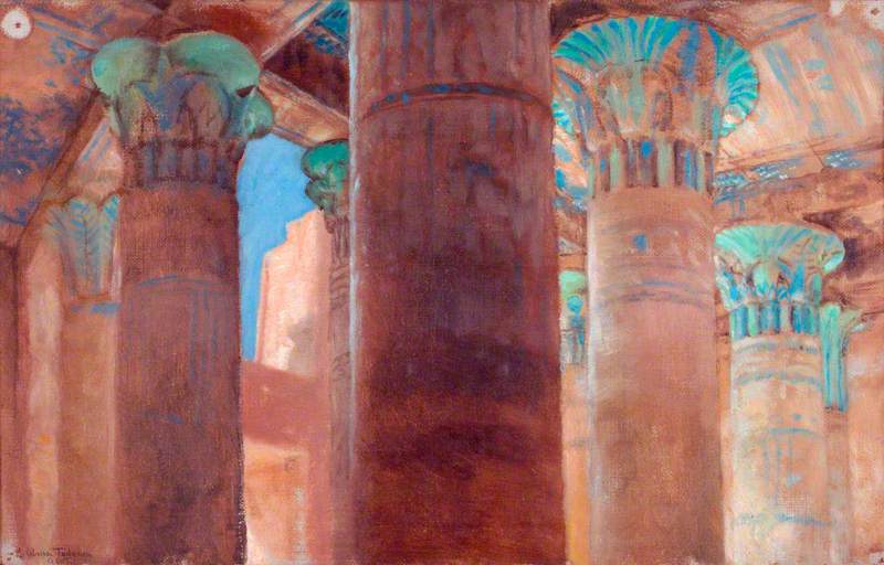 Study Of Columns At Philae — Lourens Alma Tadema
