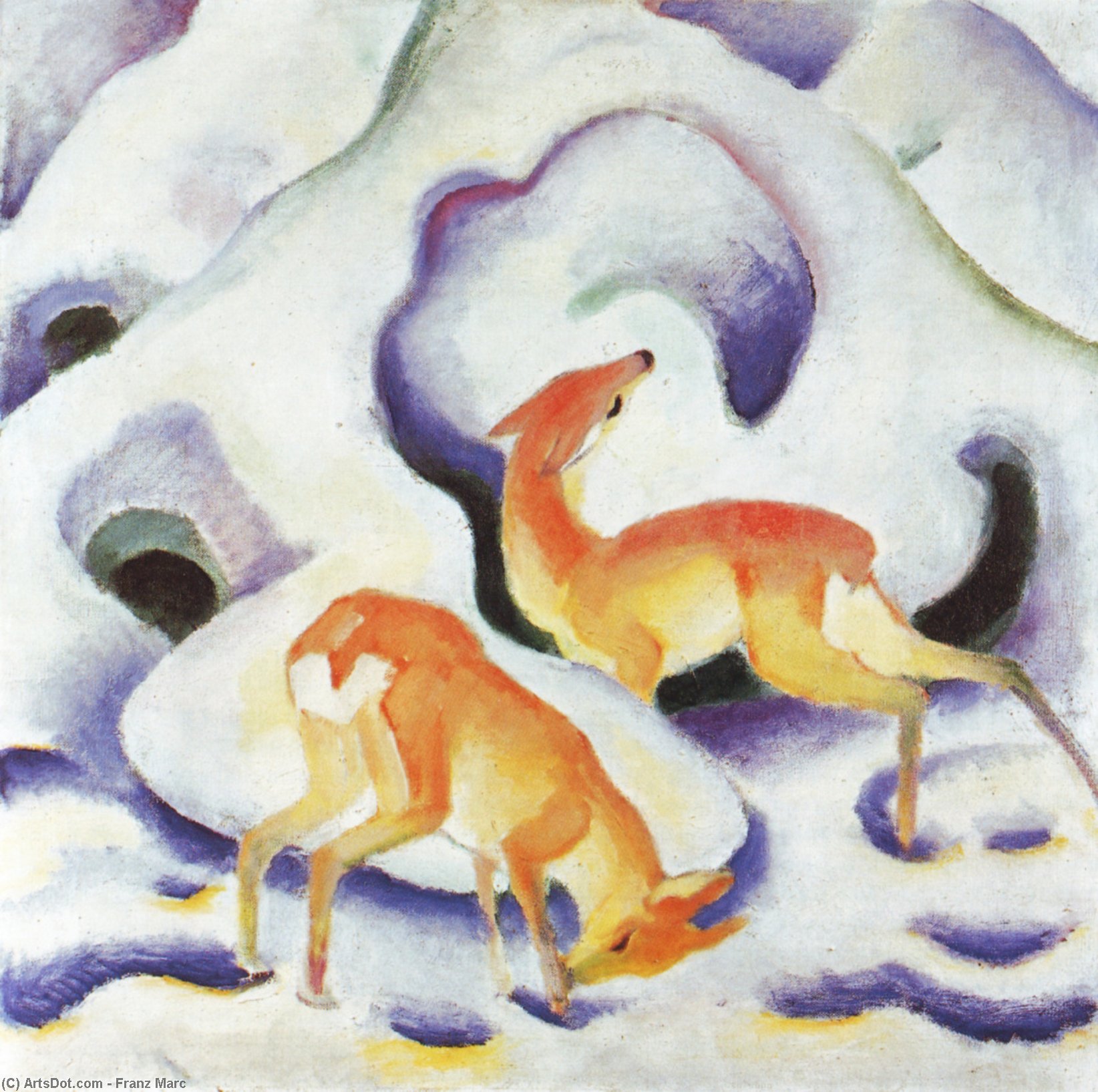 Deer In The Snow — Franz Marc