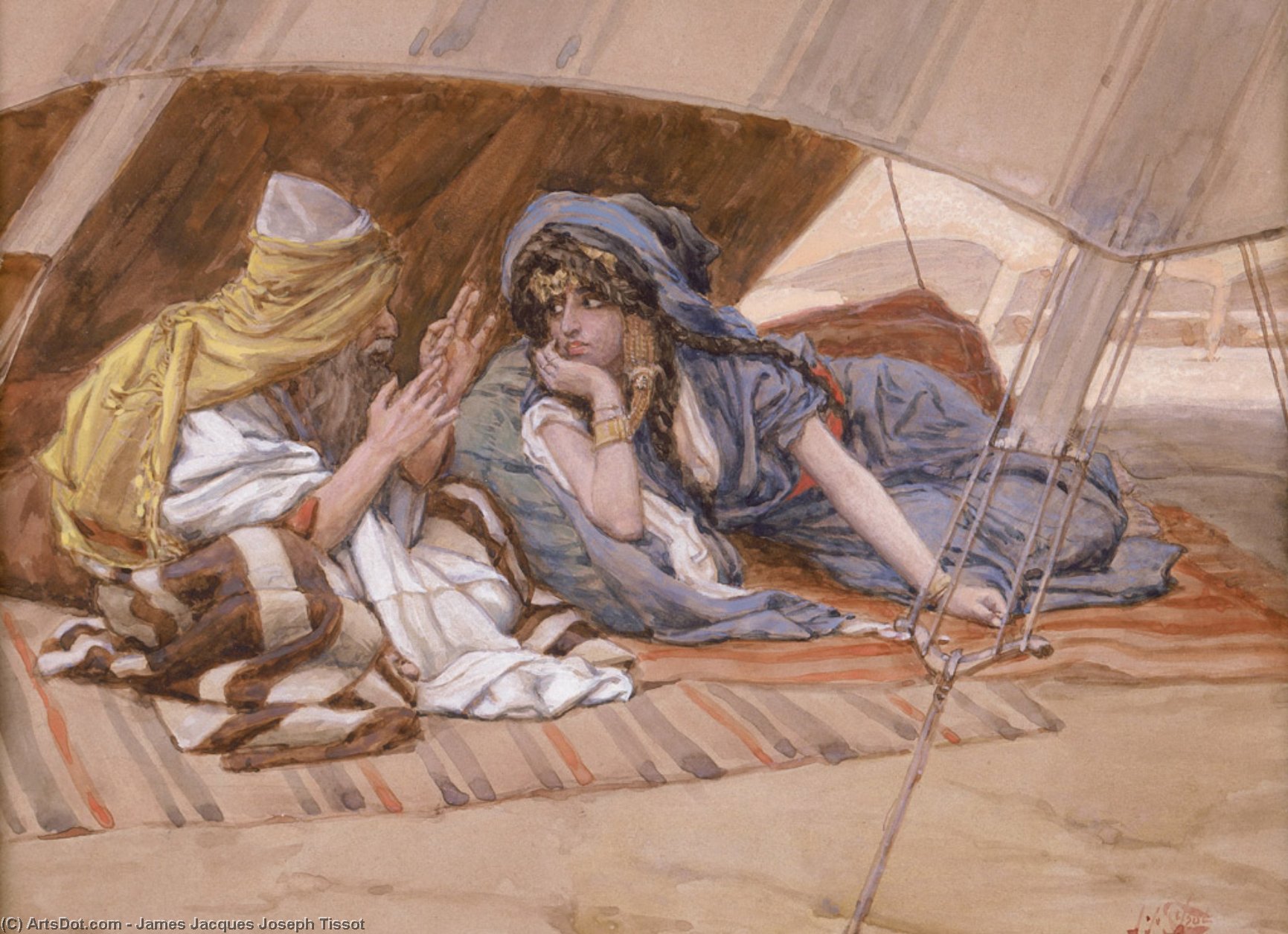 Abraham's Counsel To Sarai — Jacques Joseph Tissot
