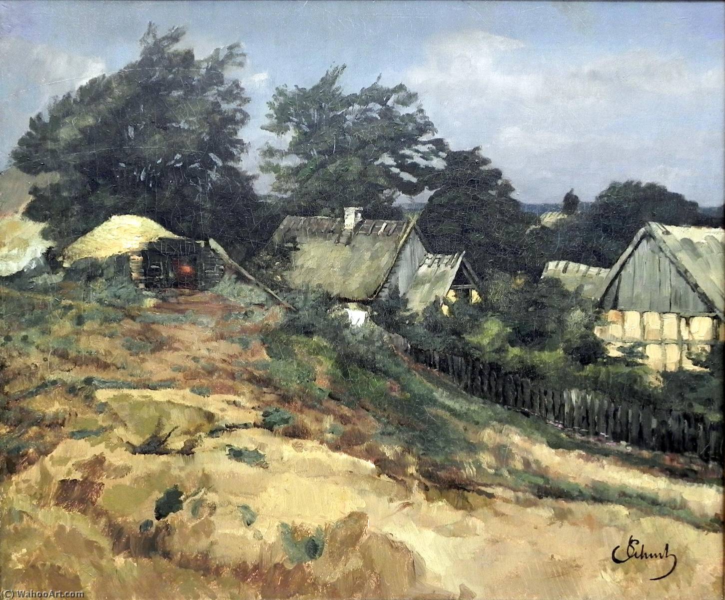 Houses In Ferch By Lake Schwielow — Carl Eduard Schuch