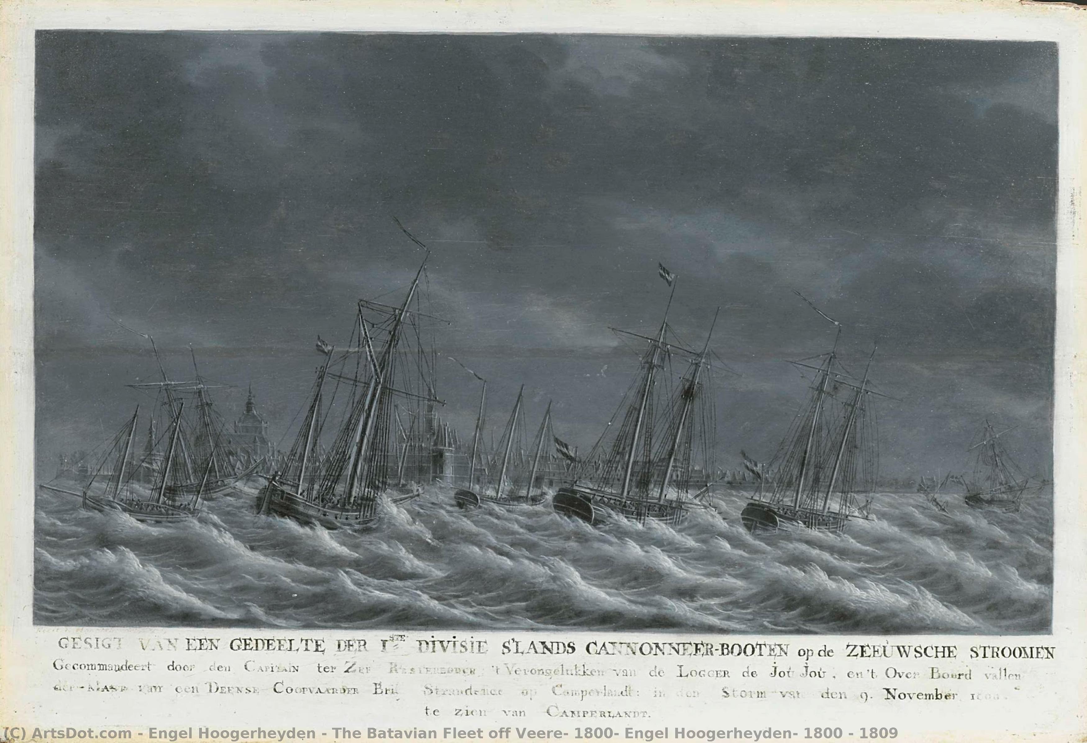 The Batavian Fleet Off Veere, 1800, Engel Hoogerheyden, 1800 - 1809 — Engel Hoogerheyden