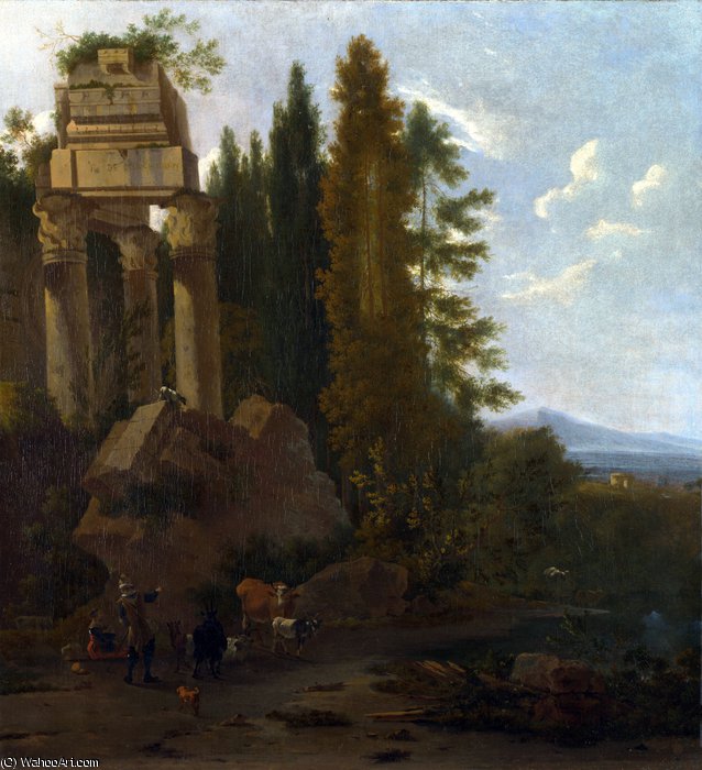 A Landscape With Classical Ruins — Frederick De Moucheron