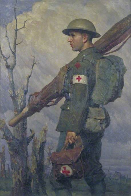 A Royal Army Medical Corps Stretcher Bearer, Fully Equipped — Gilbert Rogers