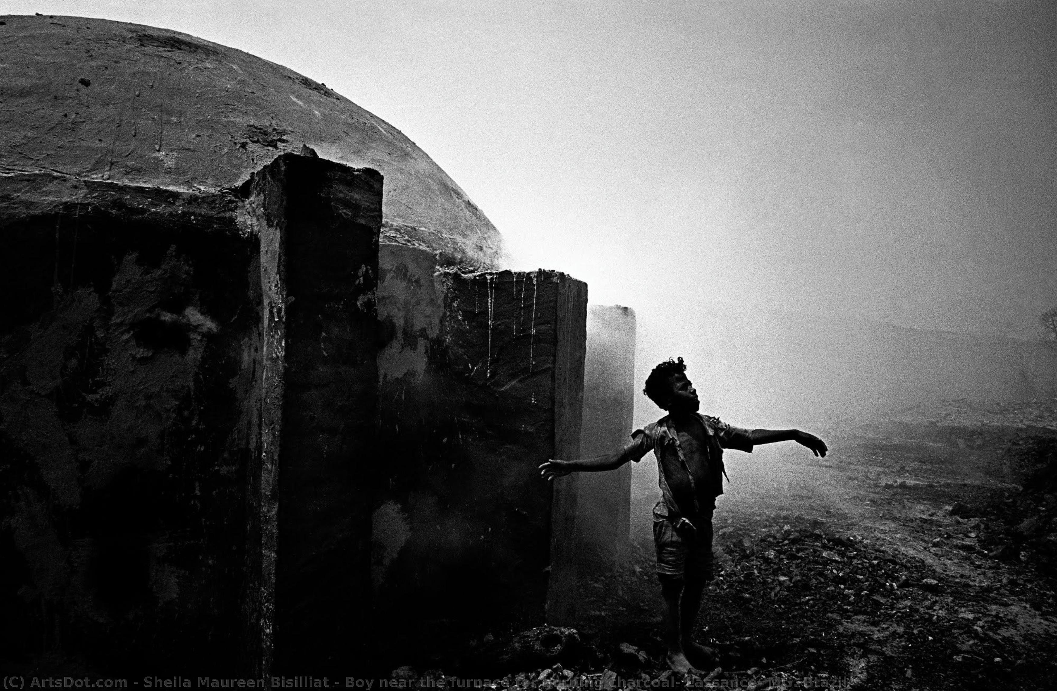 Boy Near The Furnace For Burning Charcoal, Lassance, Mg. Btazil — Sheila Maureen Bisilliat