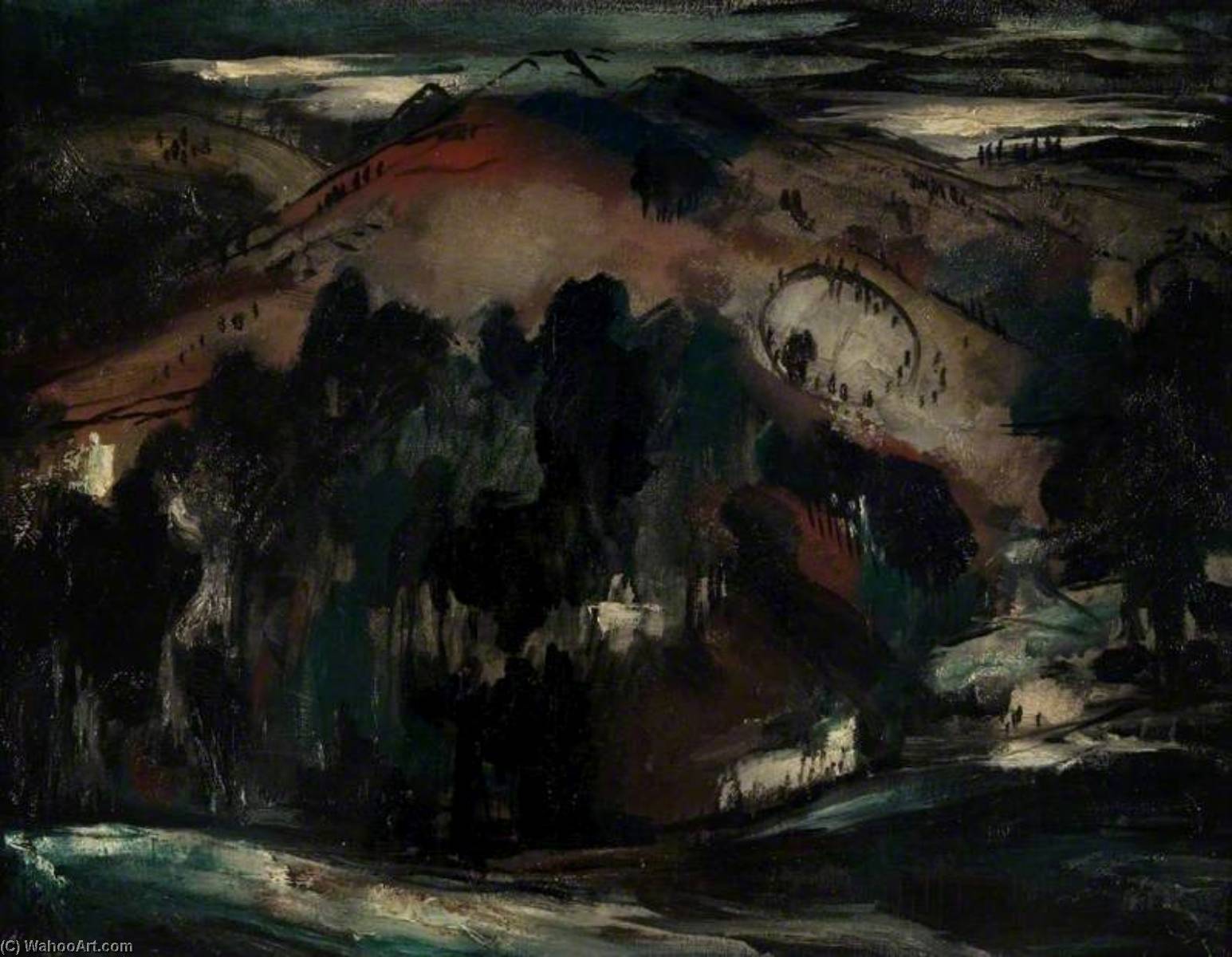 Border Landscape The Eildon Hills — William Johnstone