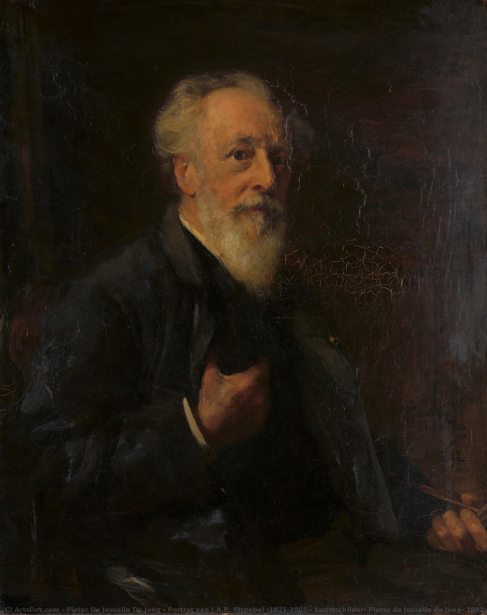 Portret Van J.a.b. Stroebel (1821-1905), Kunstschilder, Pieter De Josselin De Jong, 1892 — Pieter De Josselin De Jong