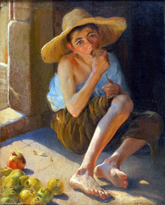 Chico Comiendo Fruta — Laureano Barrau