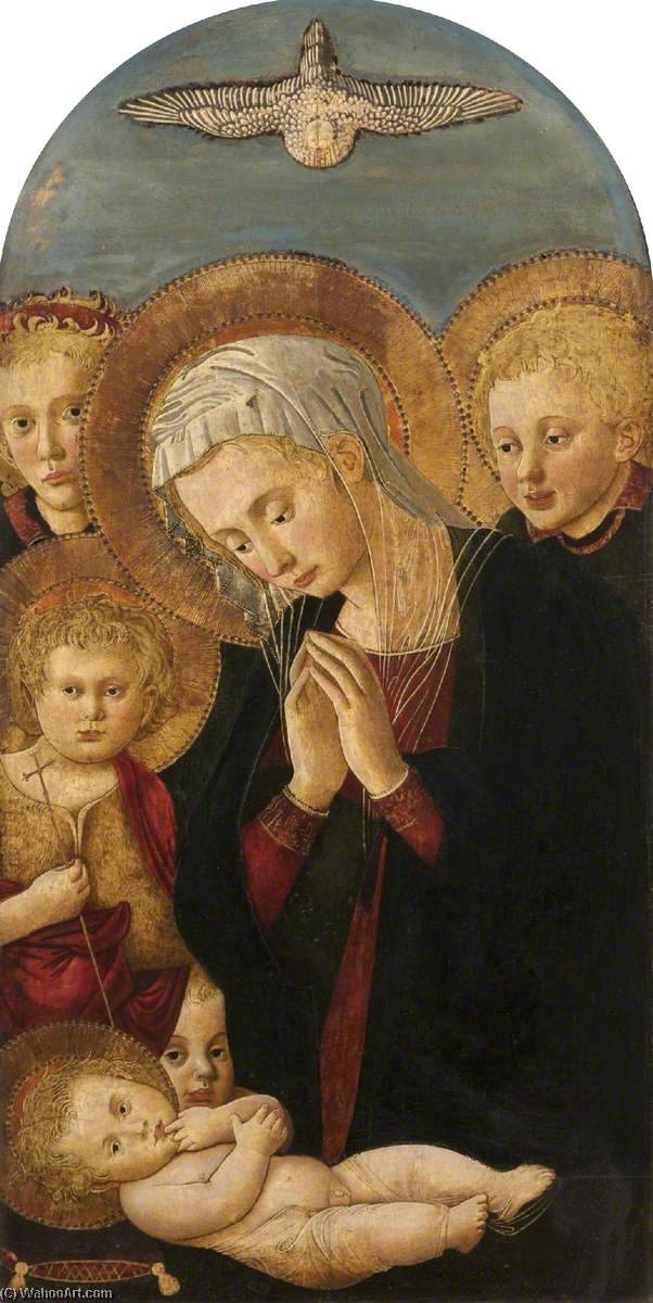 Madonna Adoring The Christ Child, With Saint John The Baptist And Angels — Pseudo Pier Francesco Fiorentino