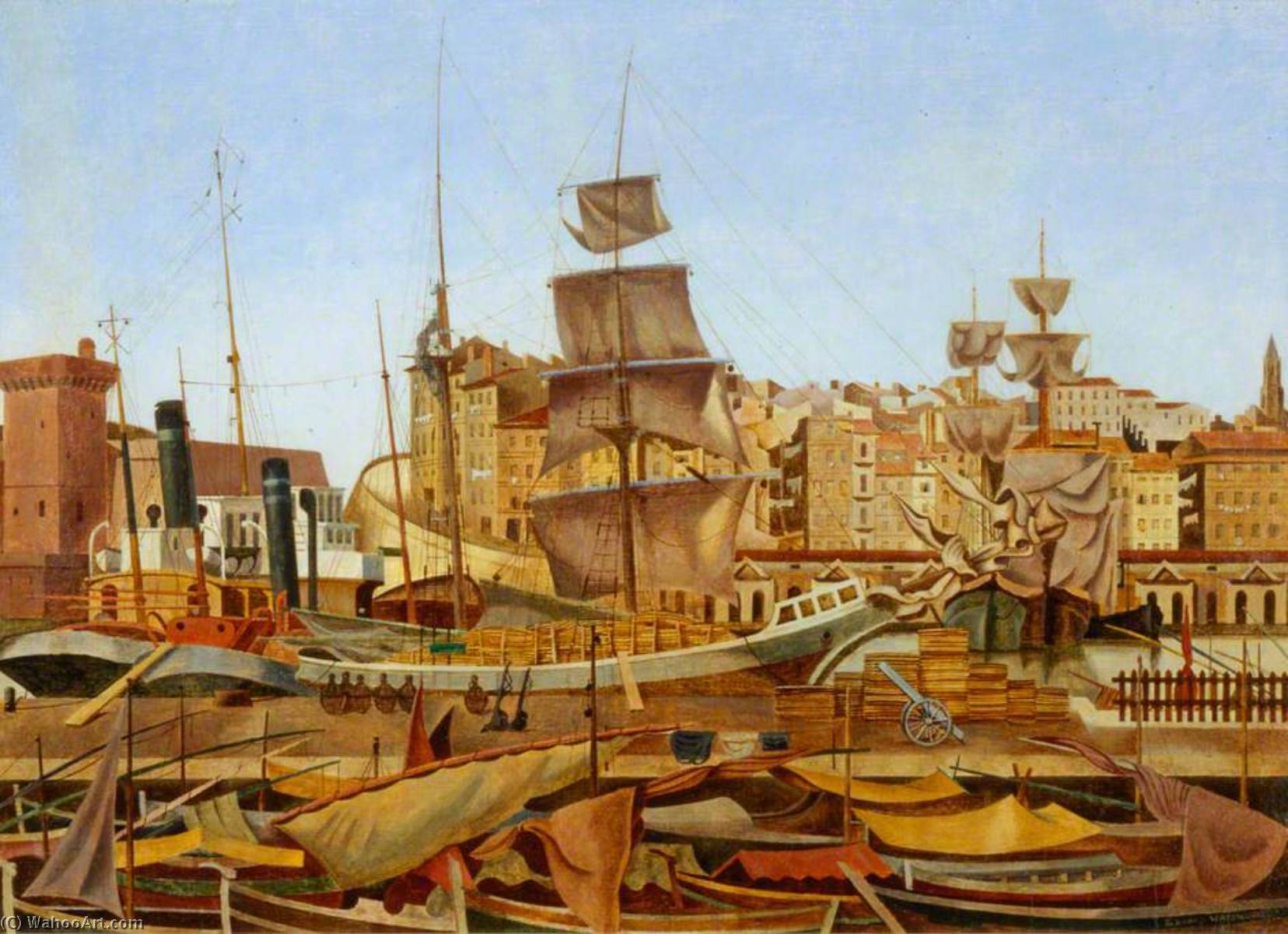 Marseilles Harbour, Quai Du Port — Edward Alexander Wadsworth
