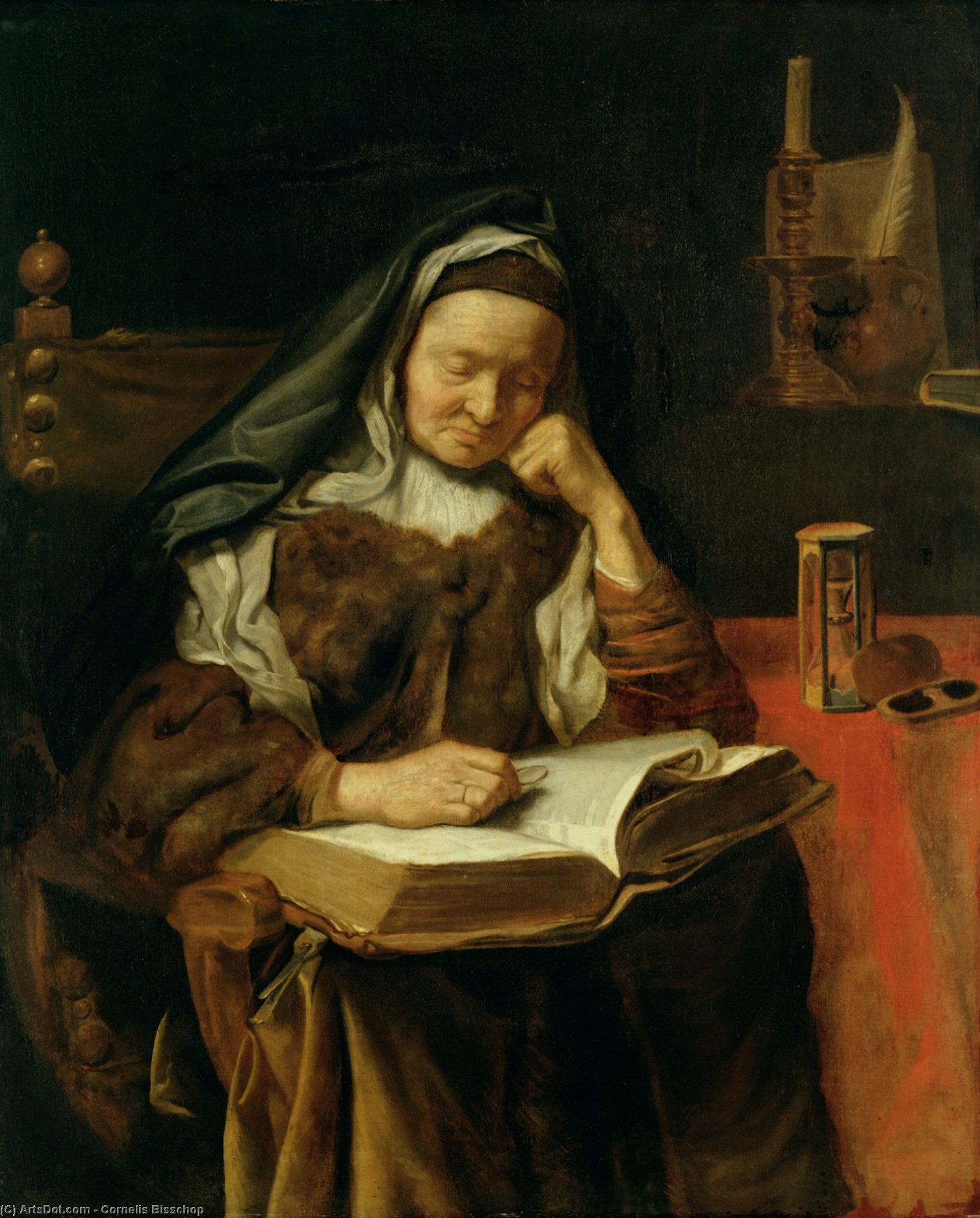 Old Woman Sleeping — Cornelis Bisschop