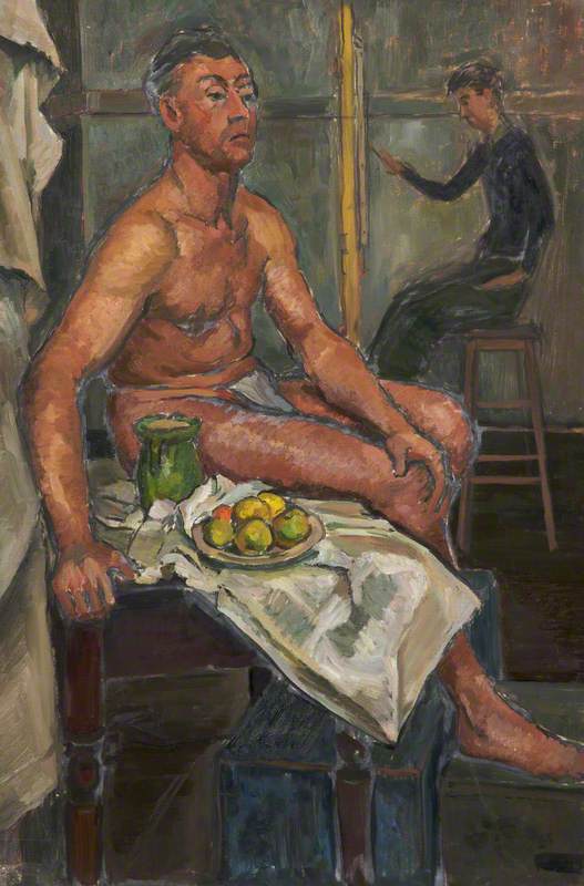 Male Nude With Still Life — Joan Hargreaves