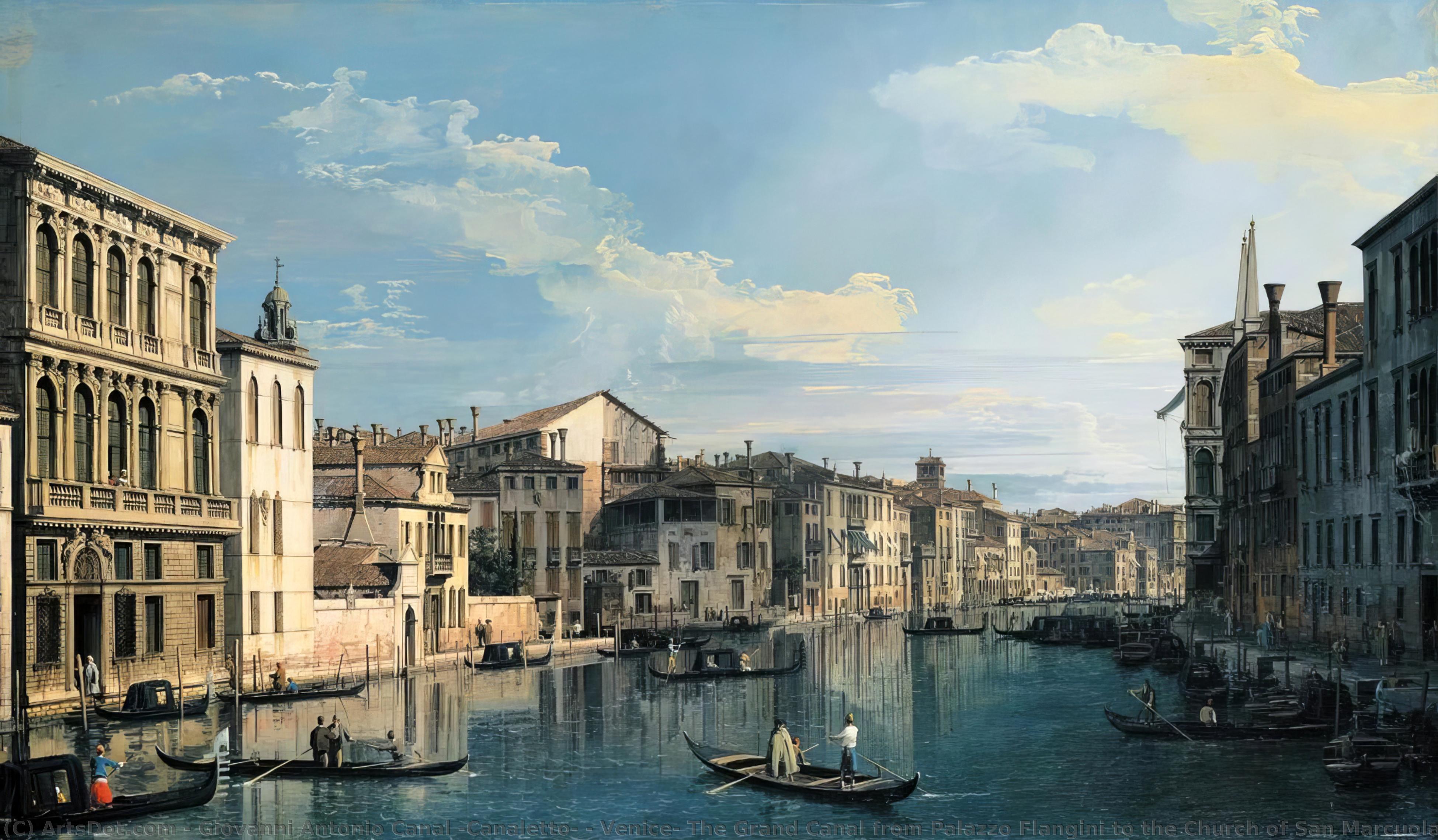 Venedig: Der Canal Grande Vom Palazzo Flangini Zur Kirche San Marcuola — Giovanni Antonio Canaletto