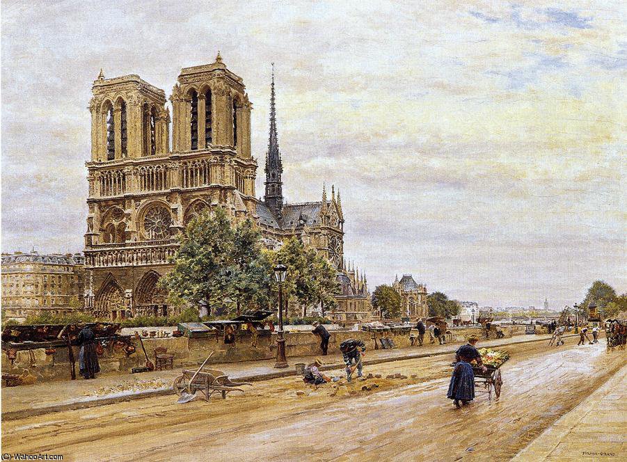 Notre Dame De Paris And The Flower Market — Marie Francois Firmin-girard