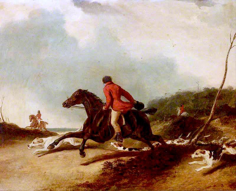 A Huntsman Encouraging Hounds — エイブラハム・クーパー