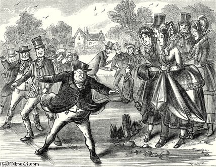Mr. Pickwick Went Slowly And Gravely Down — Hablot Knight Browne