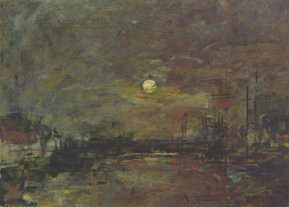 Dusk Over The Port Of Le Havre — Eugène Louis Boudin