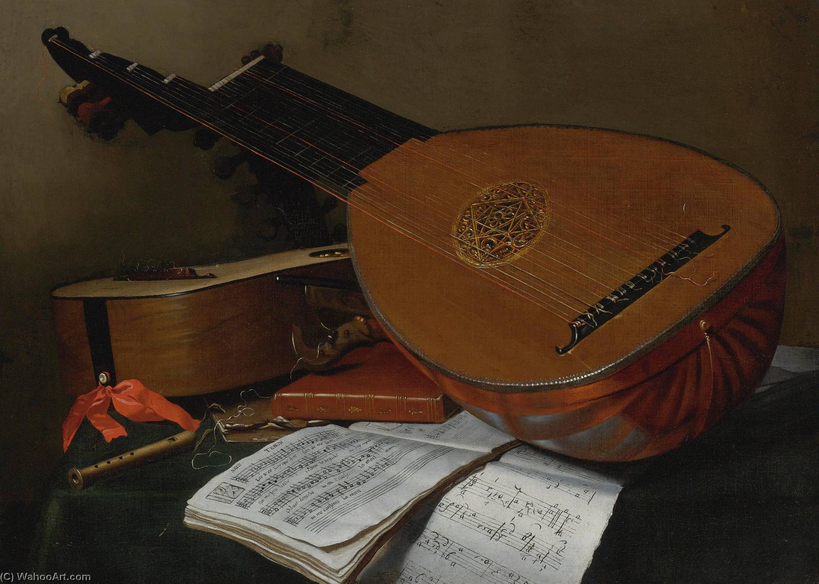 Still Life With A Lute And A Guitar — Nicolas Henry Jeaurat De Bertry