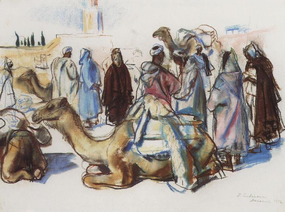 Market With Their Camels. Marrakesh — Zinaida Serebriakova