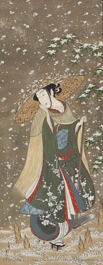 Harvesting Bamboo Shoots In Winter — Tōensai Kanshi