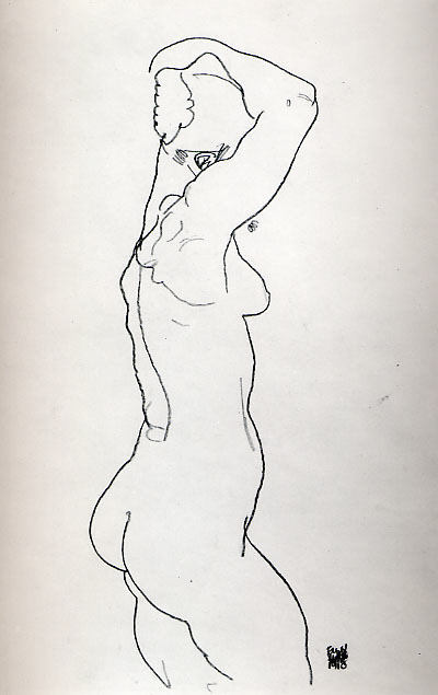 Standing Nude, Facing Right — Шиле