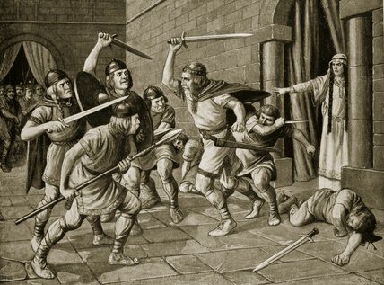 Cynewulf Of Wessex Slain At Merton — Richard Caton Woodville