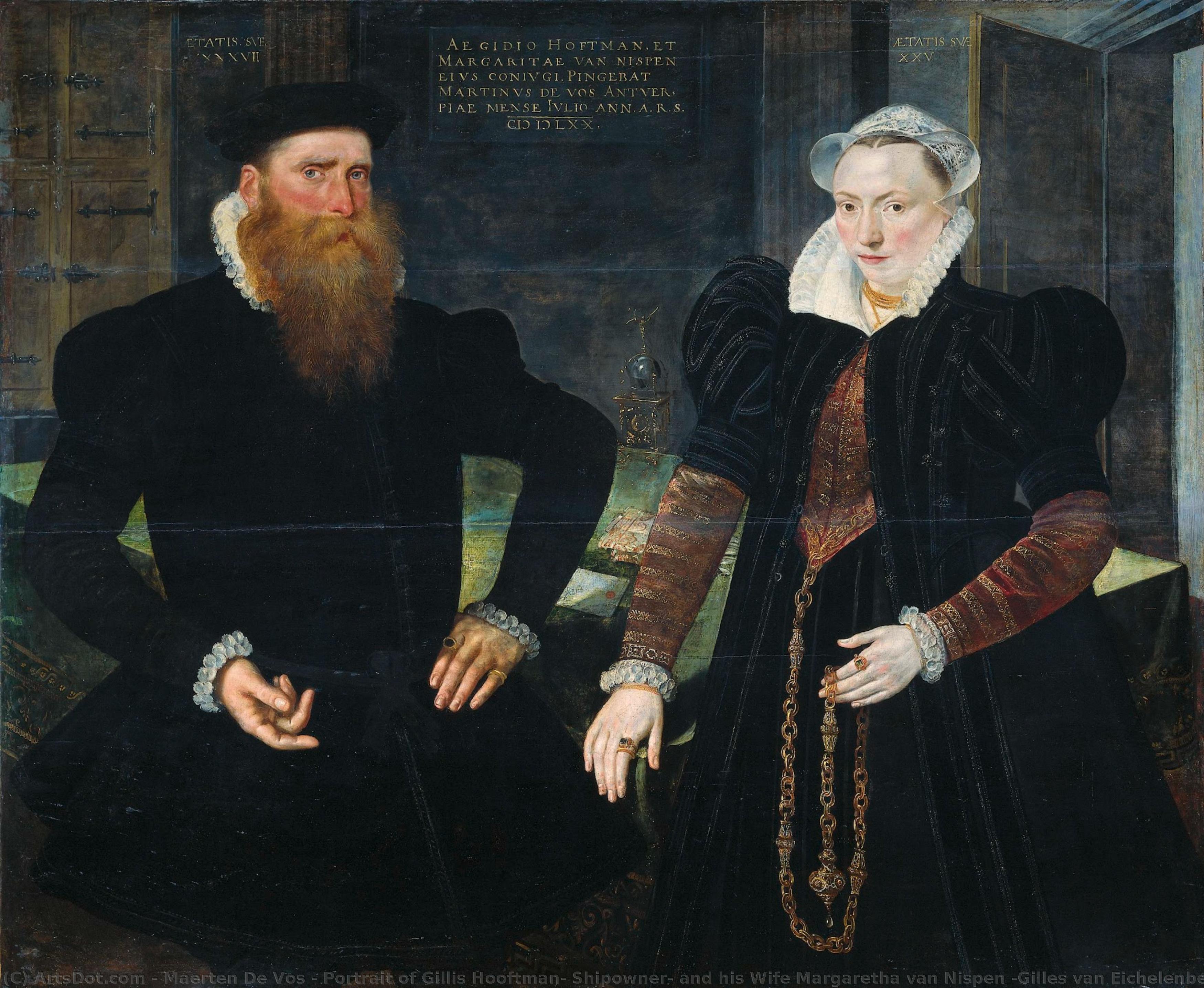 Portrait Of Gillis Hooftman, Shipowner, And His Wife Margaretha Van Nispen (gilles Van Eichelenberg, Called Hoffman), Maerten De Vos, 1570 — Maerten De Vos