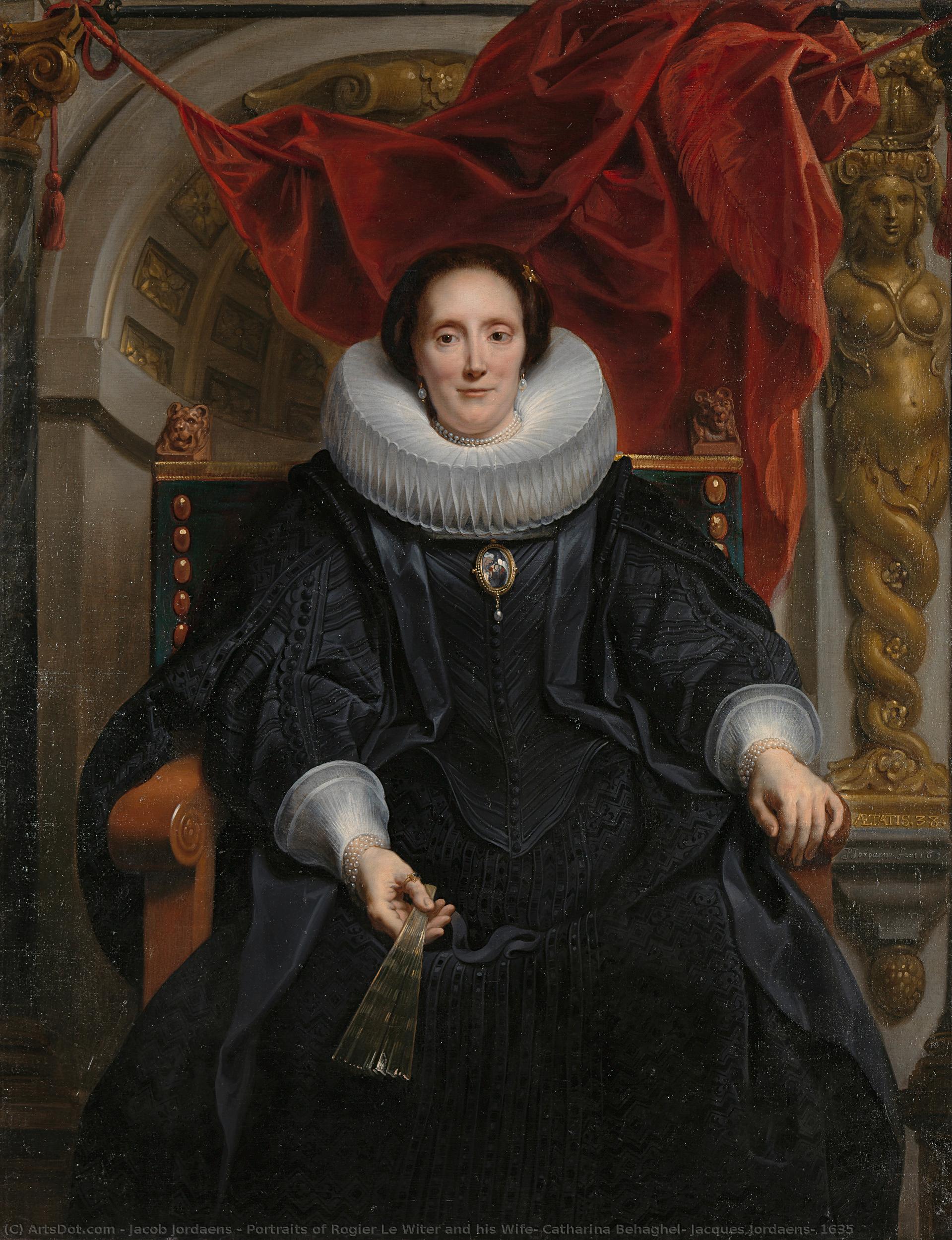 Portraits Of Rogier Le Witer And His Wife, Catharina Behaghel, Jacques Jordaens, 1635 — Jacob Jordaens