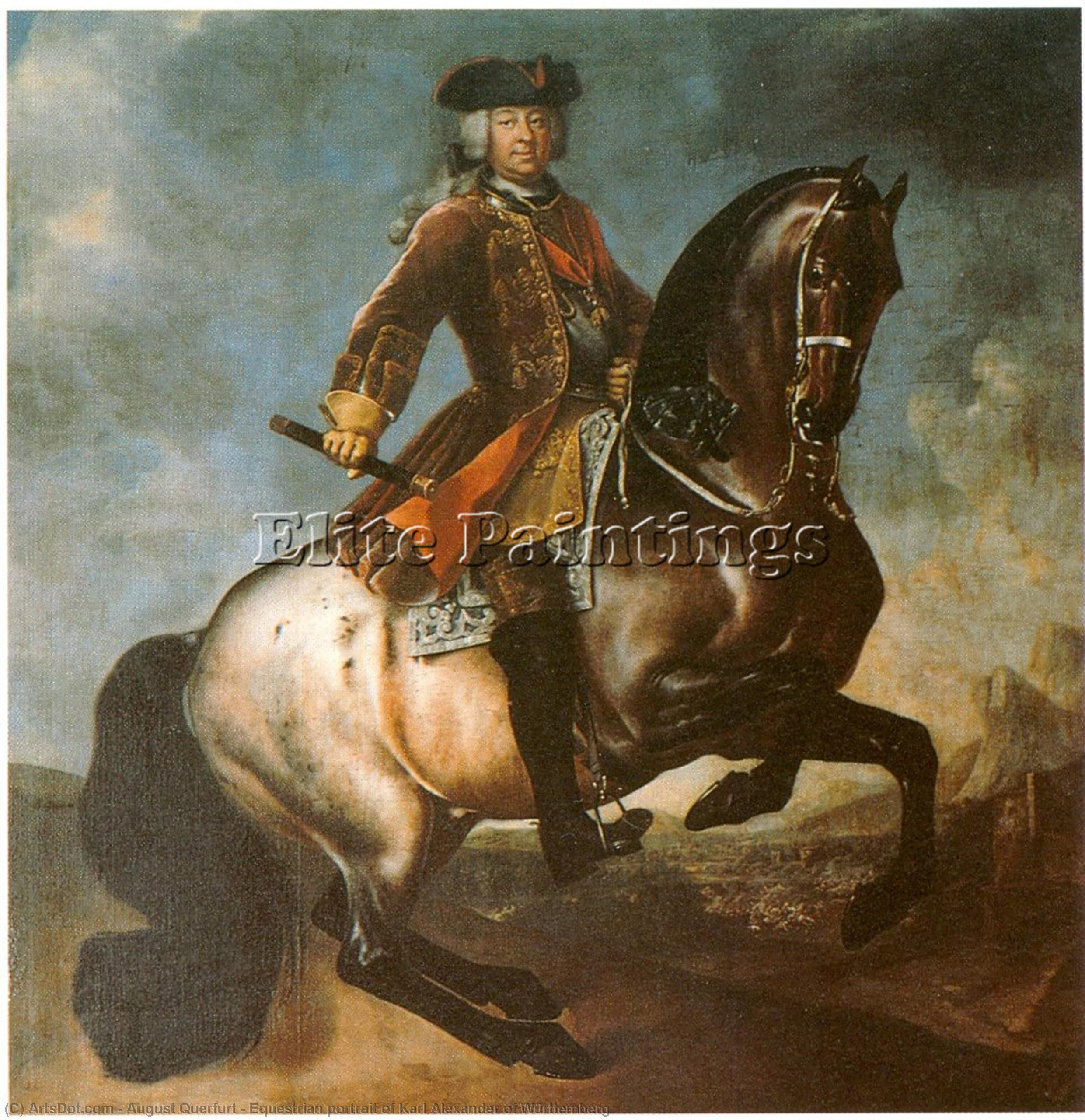 Equestrian Portrait Of Karl Alexander Of Württemberg — August Querfurt