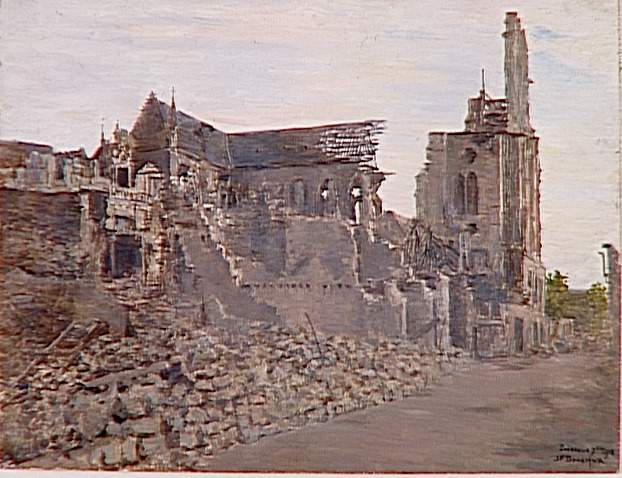La Cathédrale De Soissons Coupée En Deux Par Les Obus, Septembre 1918 — Joseph-félix Bouchor