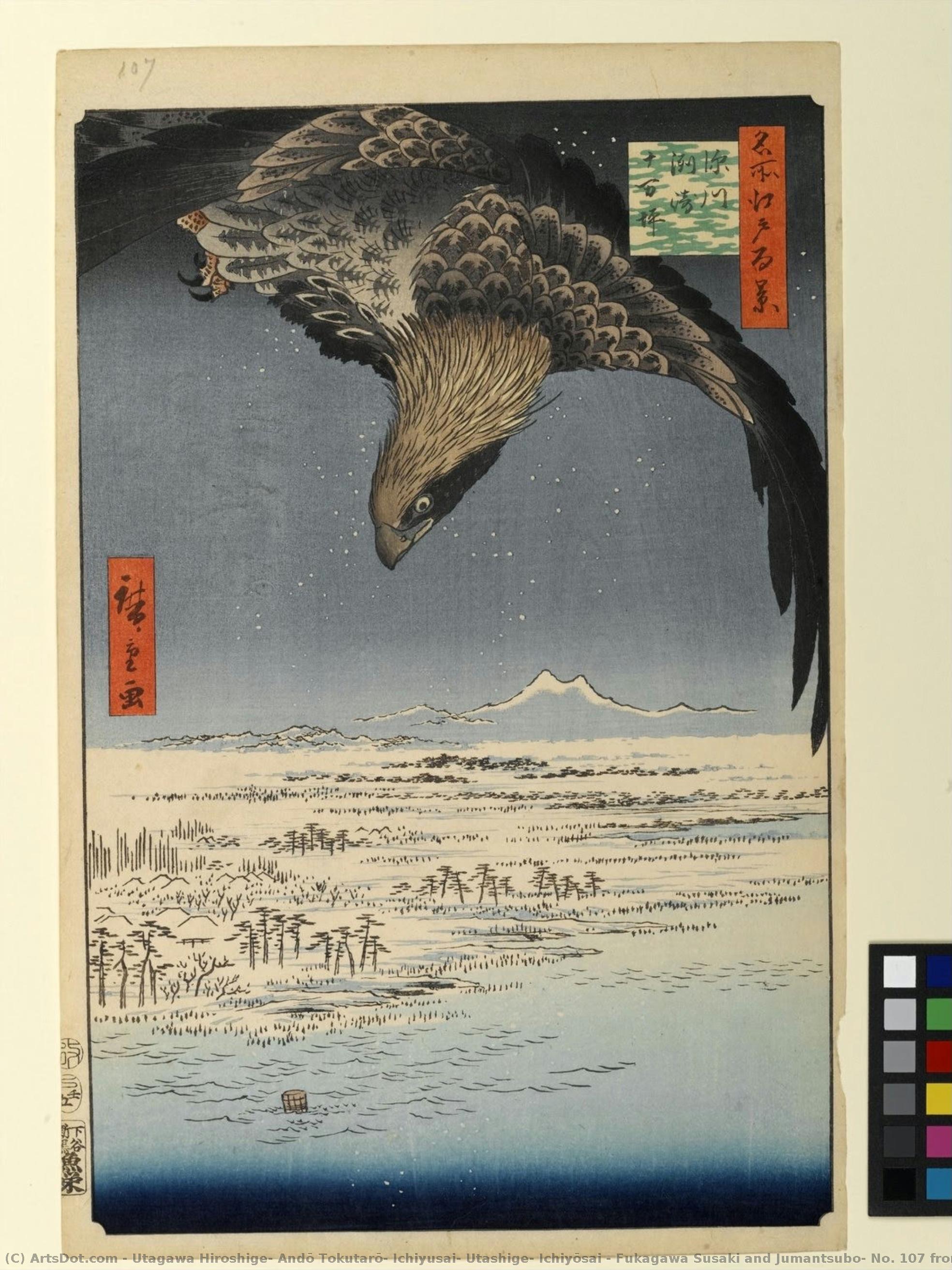 Fukagawa Susaki And Jumantsubo, No. 107 From One Hundred Famous Views Of Edo — Utagawa Hiroshige, Andō Tokutarō, Ichiyusai, Utashige, Ichiyōsai