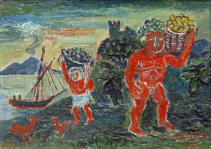 Mythological Story With Red Figures — David Davidovich Burliuk