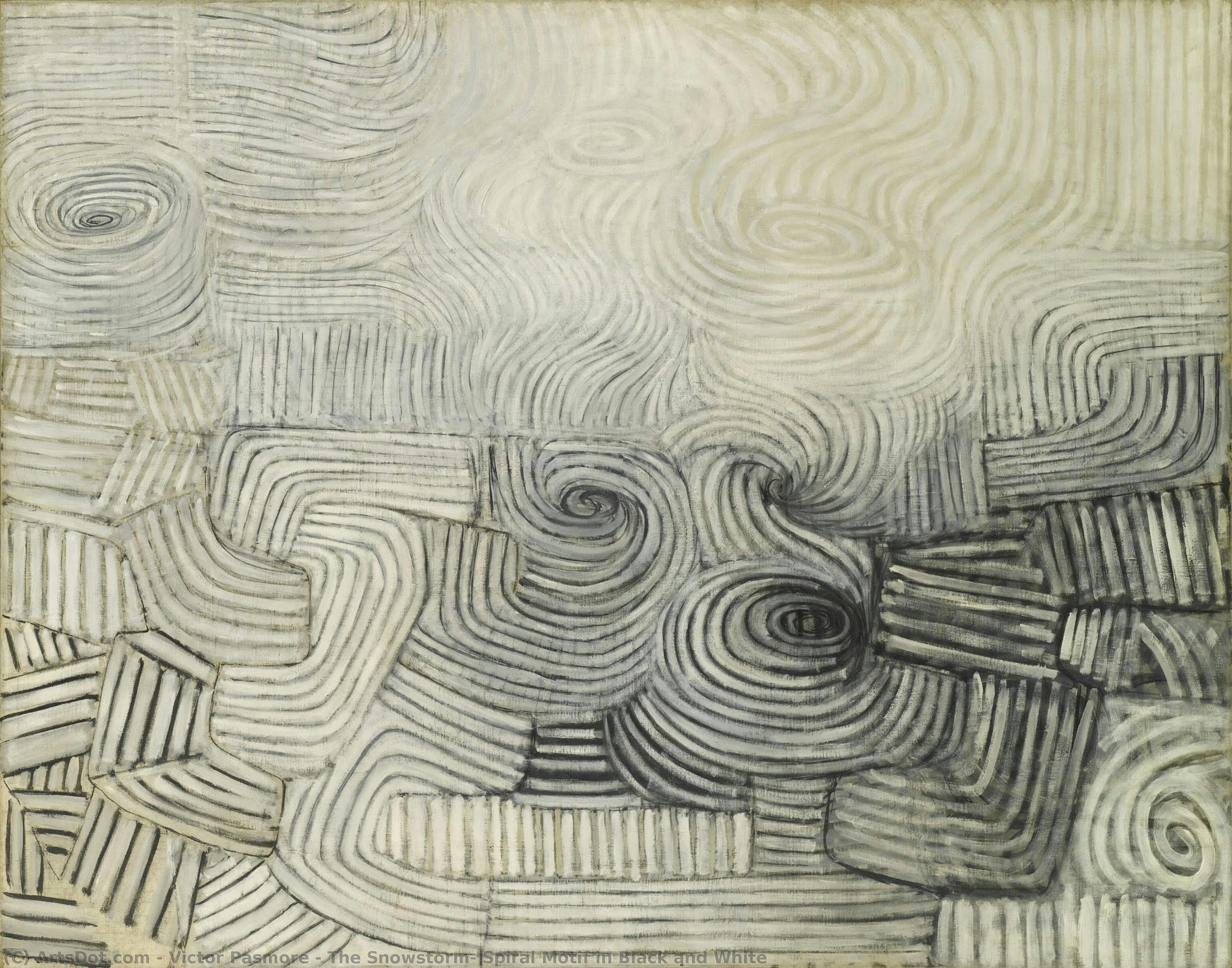 The Snowstorm: Spiral Motif In Black And White — Victor Pasmore
