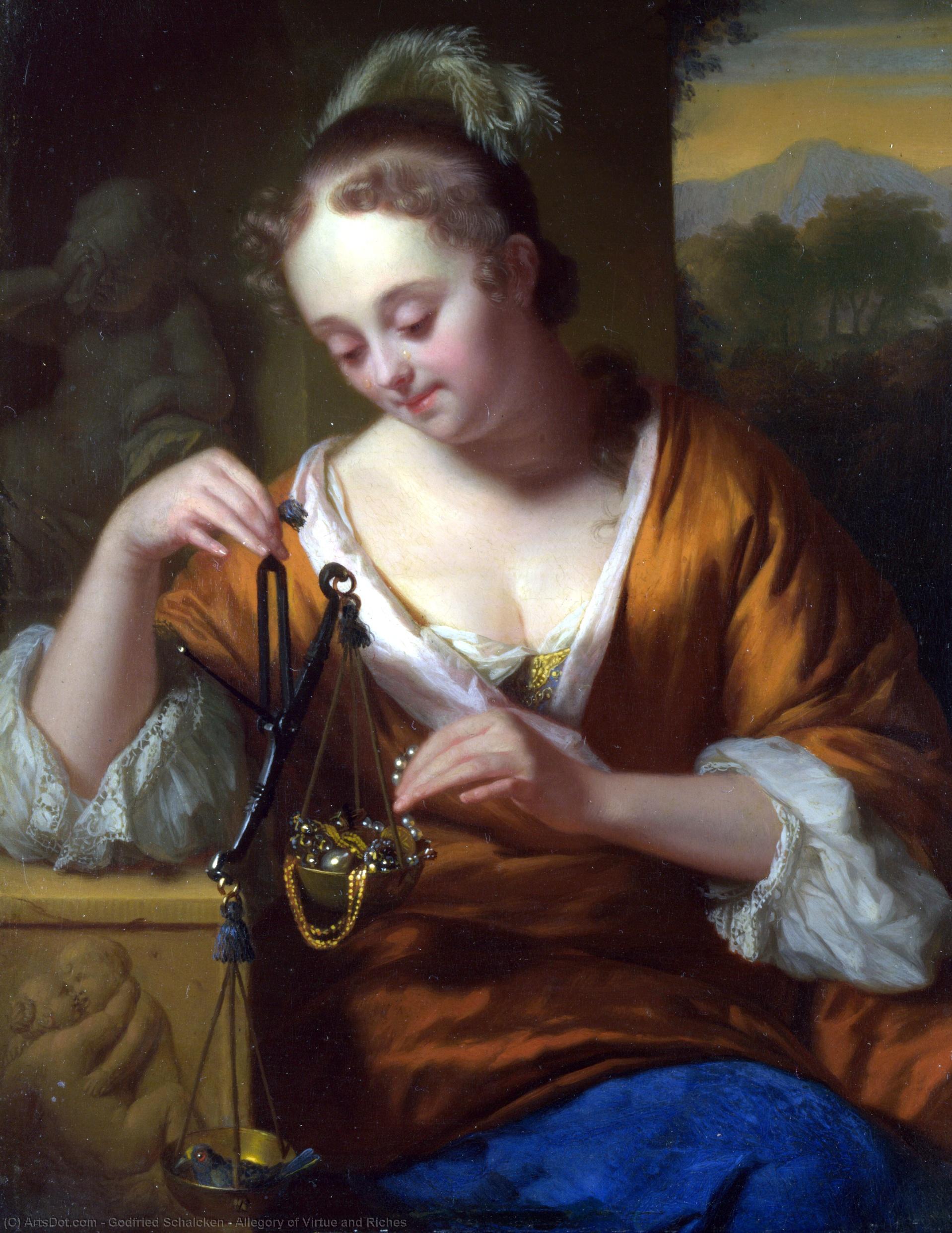 Allegory Of Virtue And Riches — Godfried Schalcken