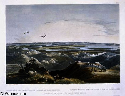 Junction Of The Yellow Stone River — Karl Bodmer