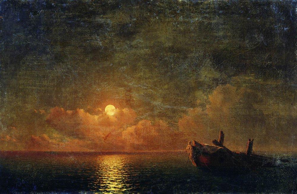 Moonlit Night. Wrecked Ship — Иван Константинович Айвазовский